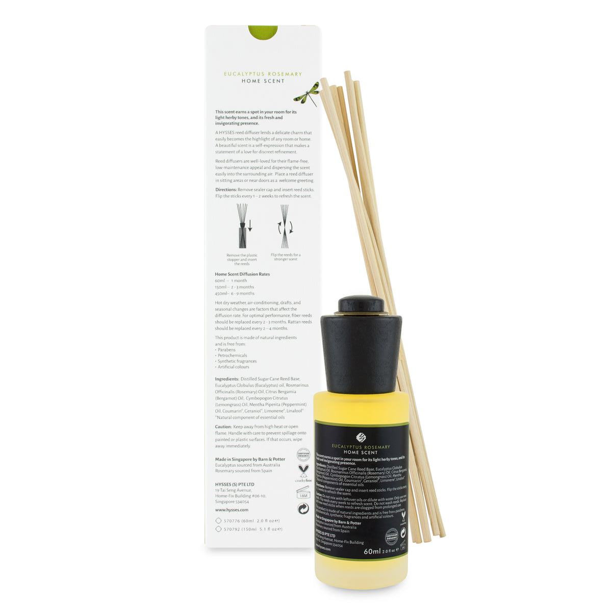 Home Scent Reed Diffuser Eucalyptus Rosemary - HYSSES