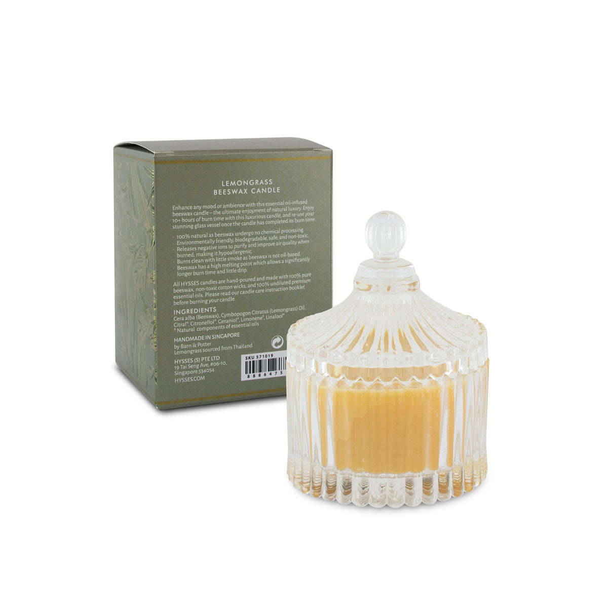 Lemongrass Beeswax Candle - HYSSES