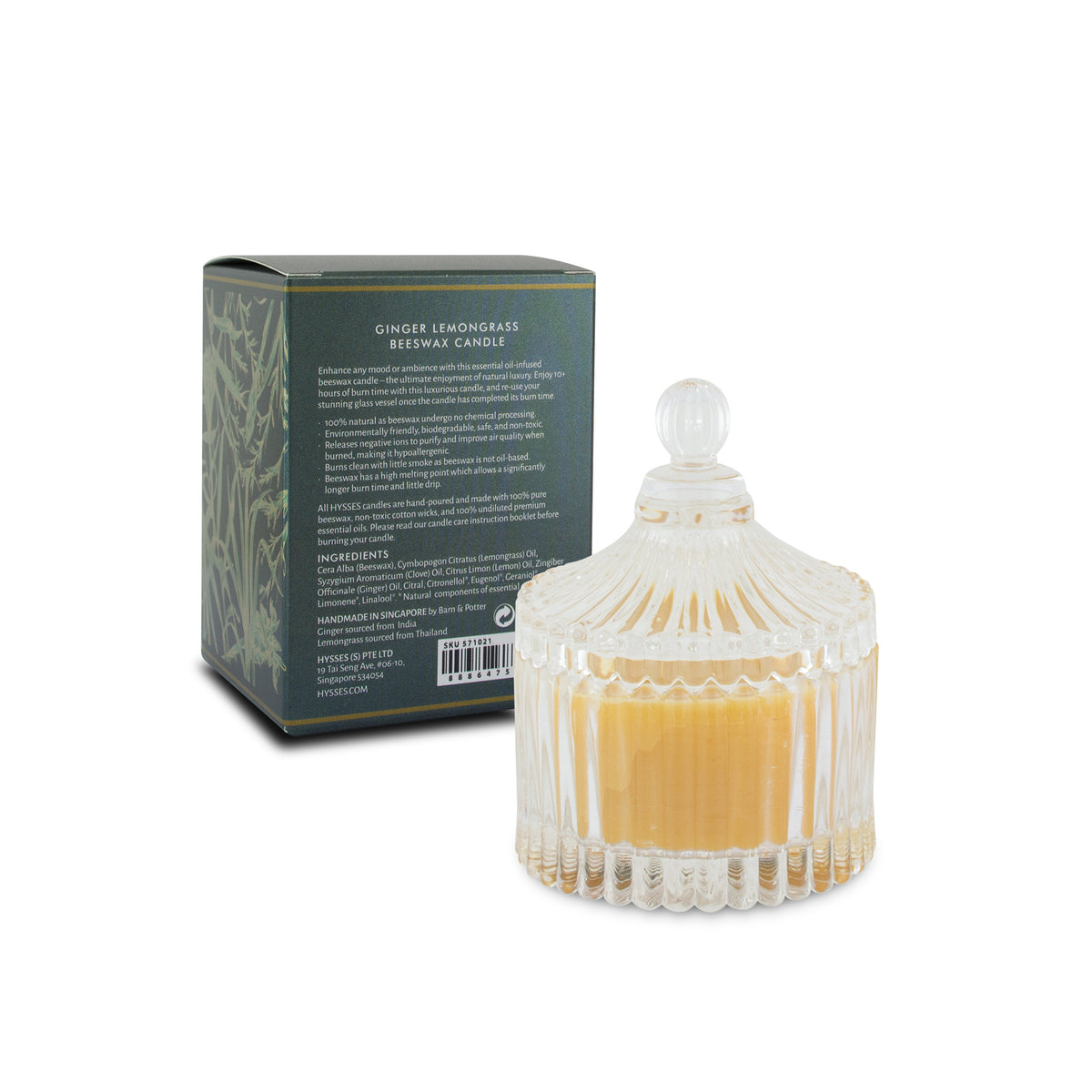 Ginger Lemongrass Beeswax Candle - HYSSES