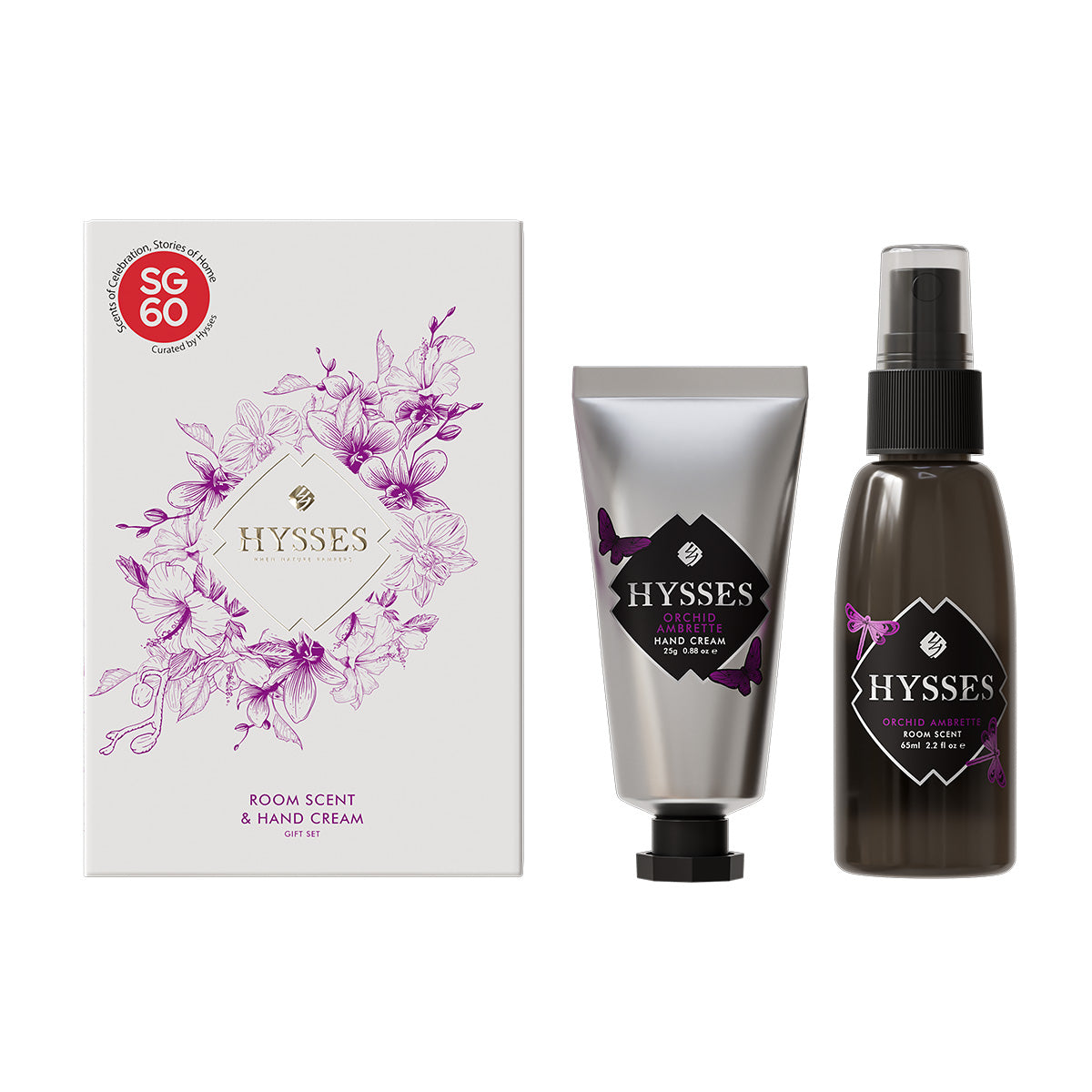 Gift Set Of 2 Hand Cream &amp; Room Scent, Orchid Ambrette