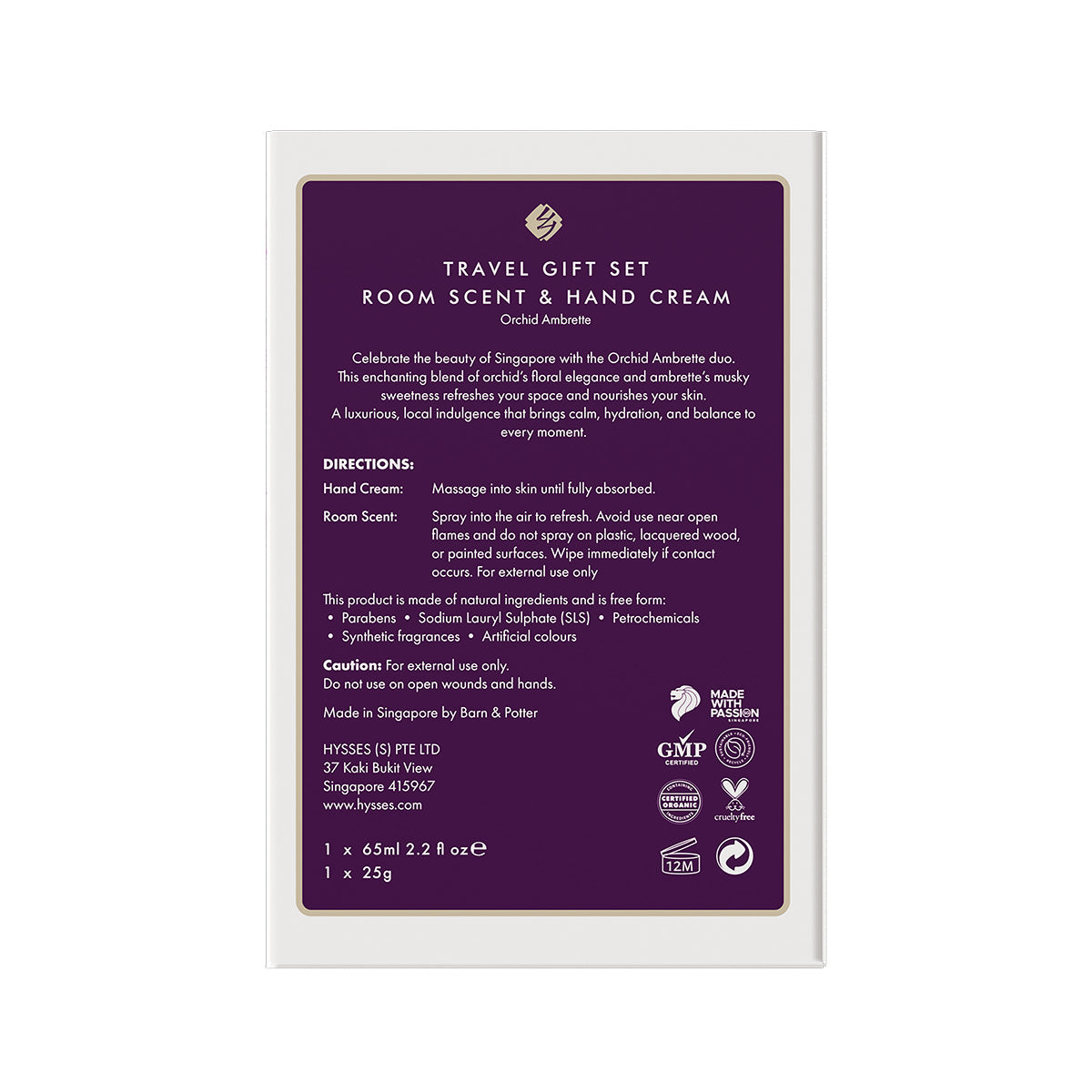 Gift Set Of 2 Hand Cream &amp; Room Scent, Orchid Ambrette