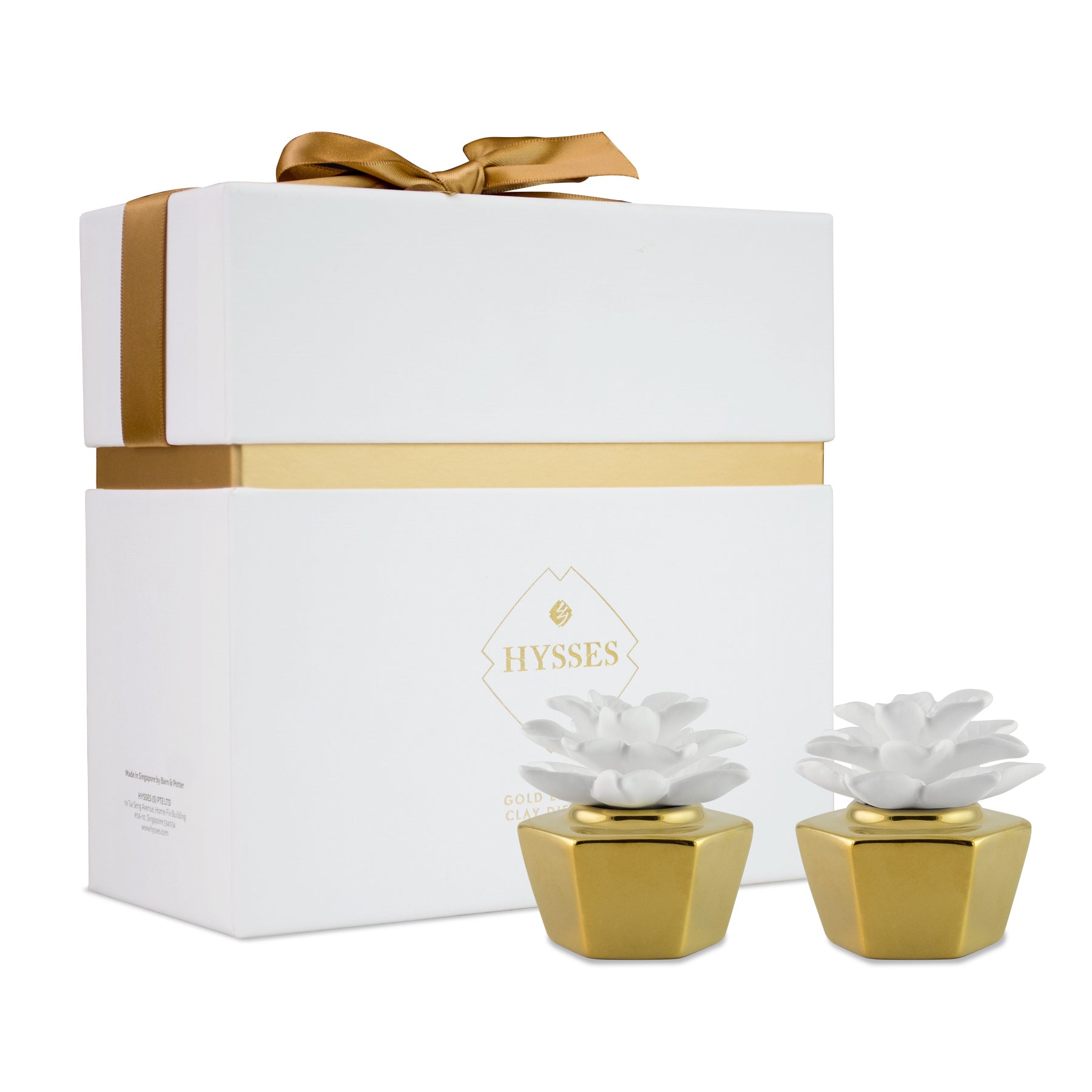 Elegance Gold Clay Diffuser Set of 2 - HYSSES