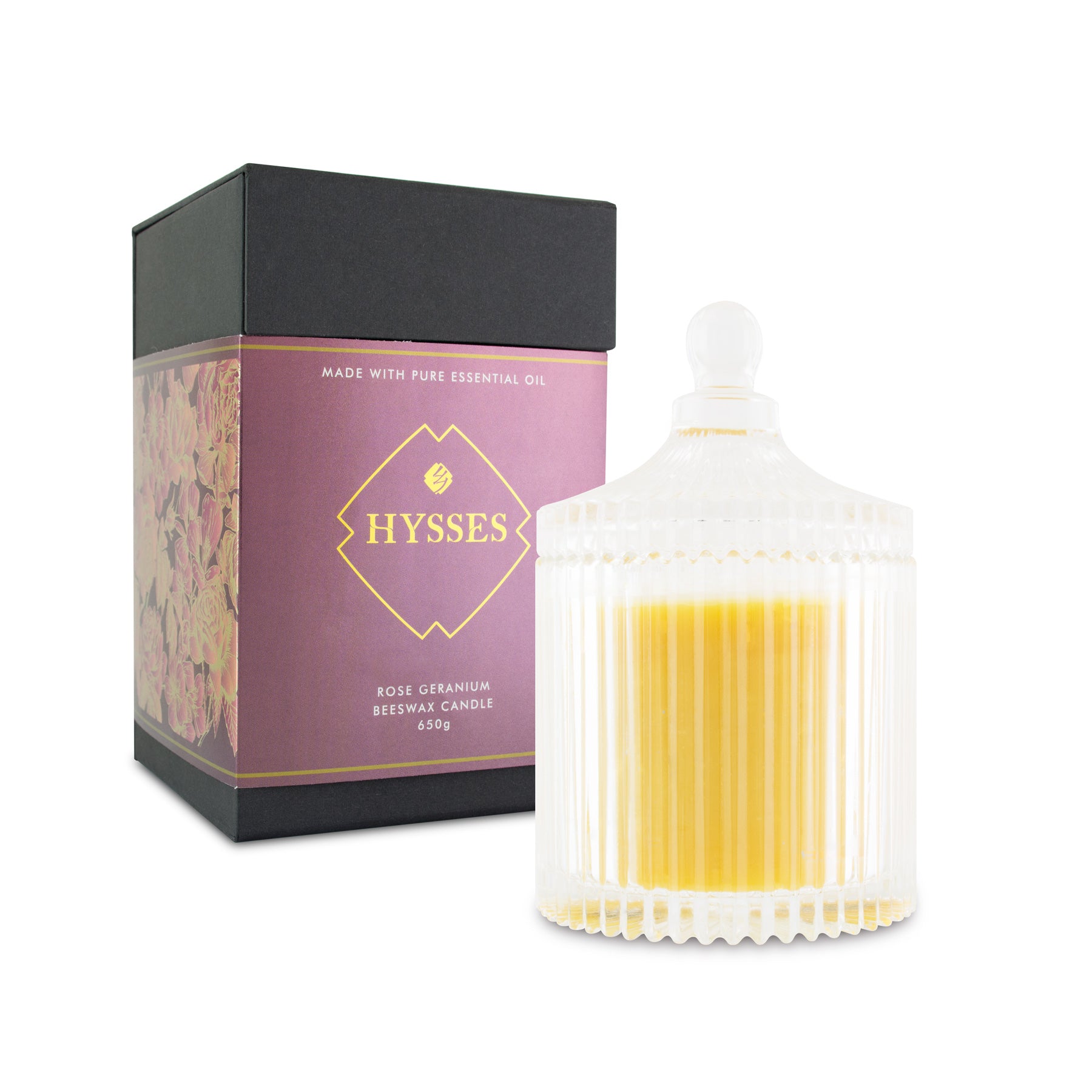 Rose Geranium Beeswax Candle - HYSSES