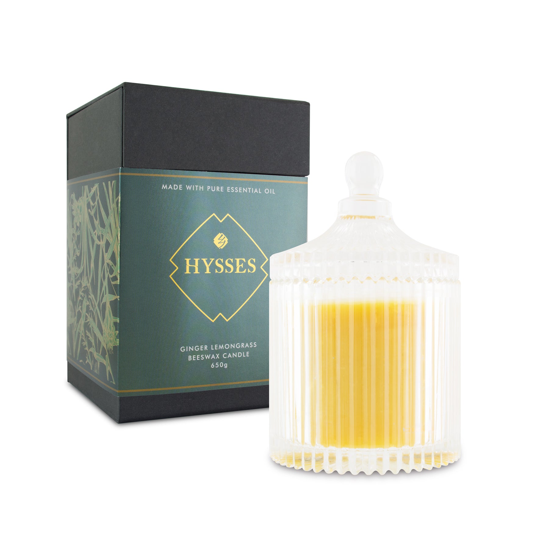 Ginger Lemongrass Beeswax Candle - HYSSES