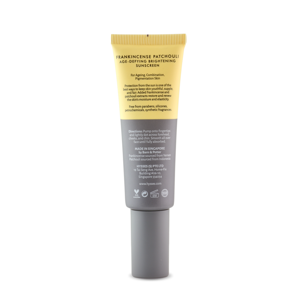 Age Defying Brightening Sunscreen Frankincense Patchouli SPF 40 / PA++ - HYSSES