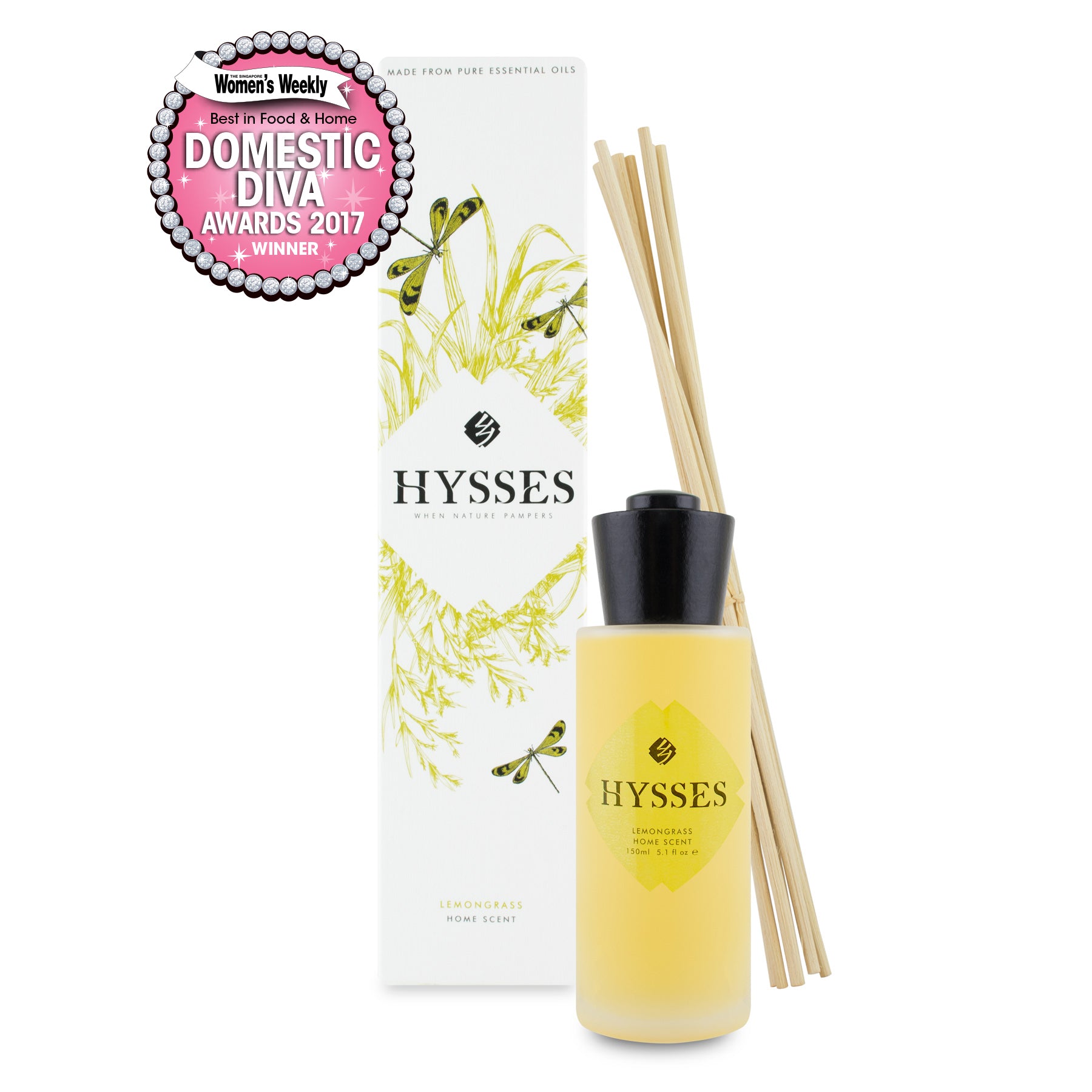 Home Scent Reed Diffuser Lemongrass - HYSSES